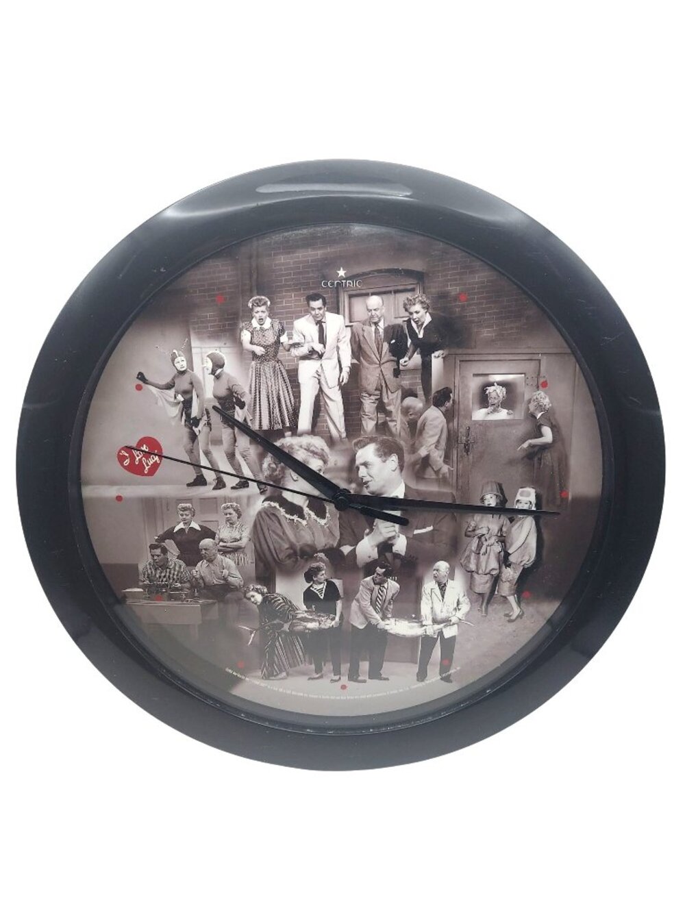 I Love Lucy Round Wall Clock Black White With Lucille Ball & Desi Arnaz Scenes